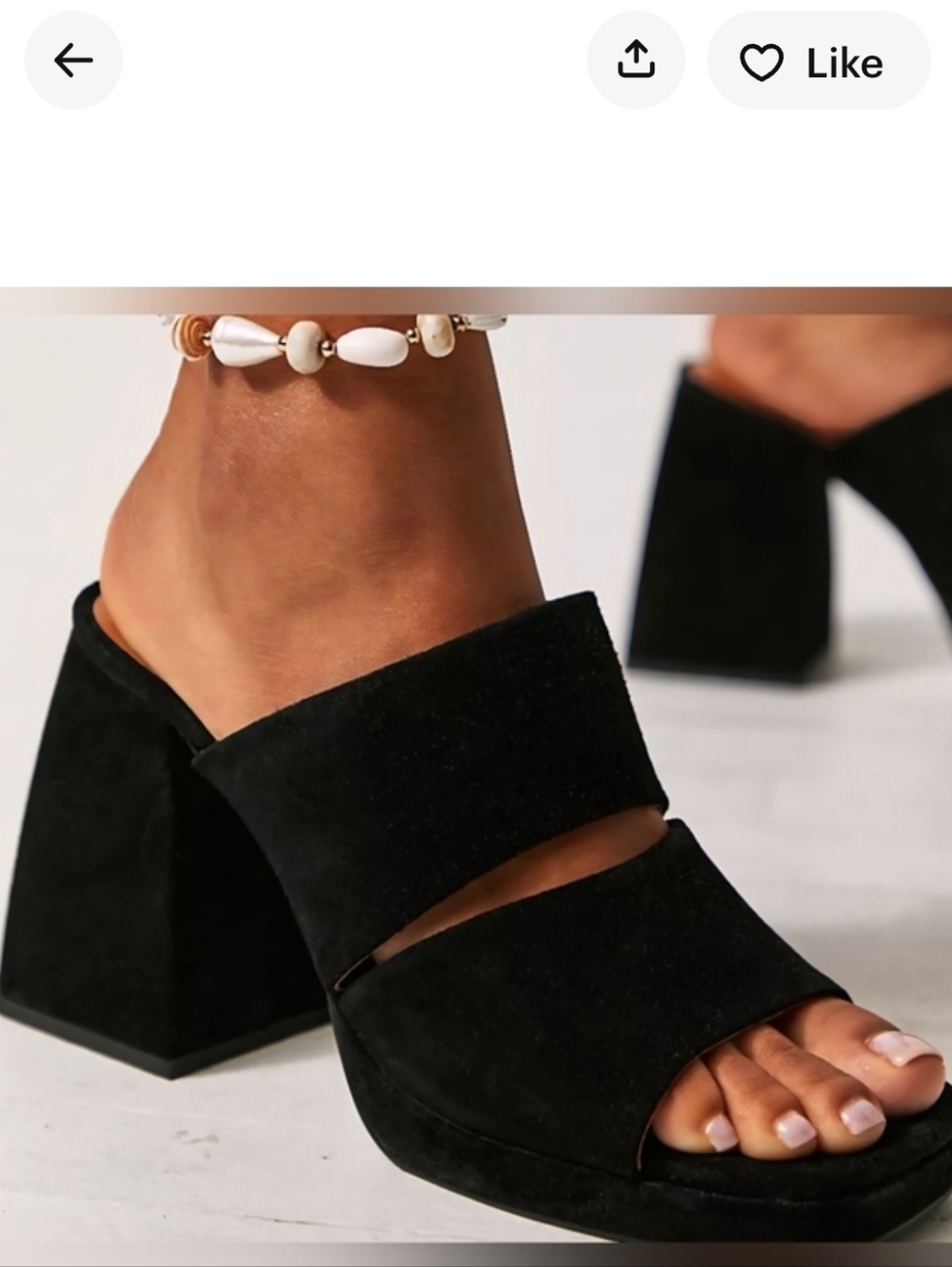 Free People "Love Is Everywhere" Platform Sandals in Black Suede Like New 8.5